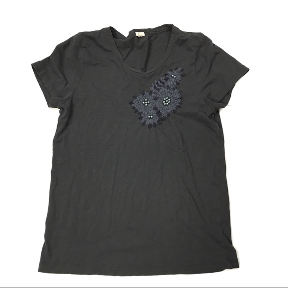 J Crew Factory Beaded Scoop Neck Shirt 47‎ - Picture 1 of 5